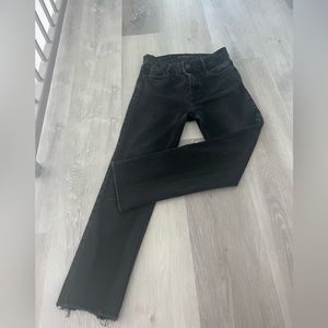 Zara Crop Black Straight Jean
